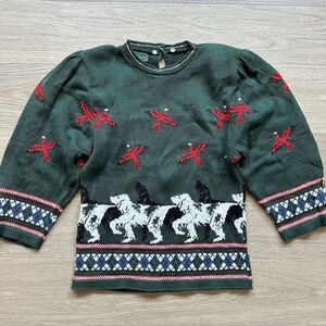 Vintage Cullinane Sweater Women Small Hunting Birddog Retriever Cottong Knit USA